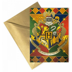 Harry Potter - Carte de voeux métallisée Hogwarts