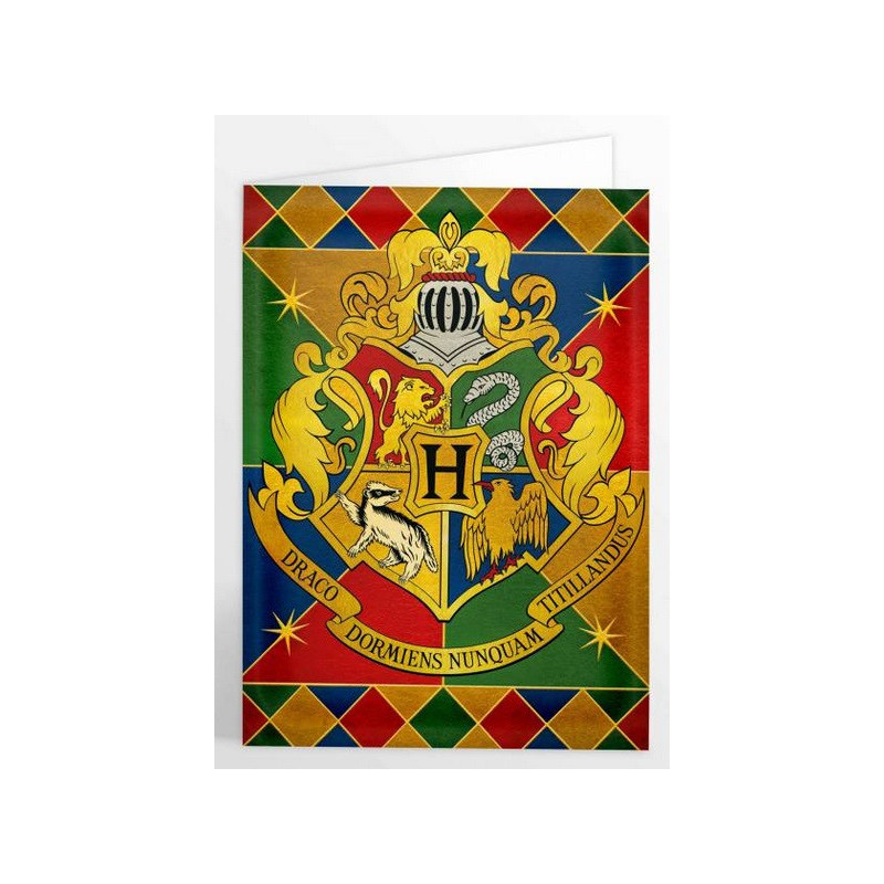 Harry Potter - Carte de voeux métallisée Hogwarts