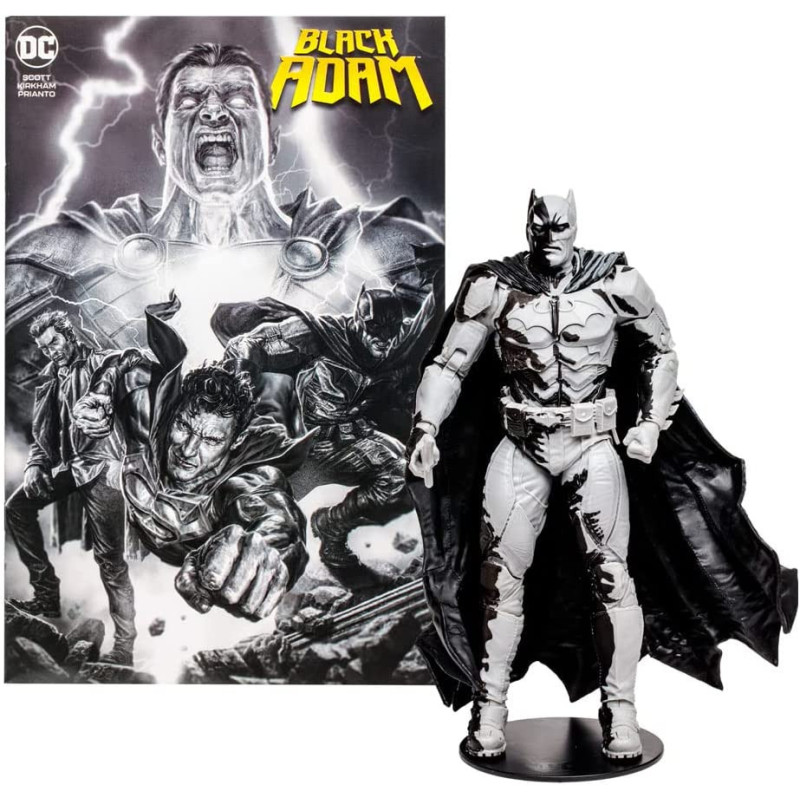 DC Comics - Figurine et comic book Black Adam Batman Line Art Variant 18 cm