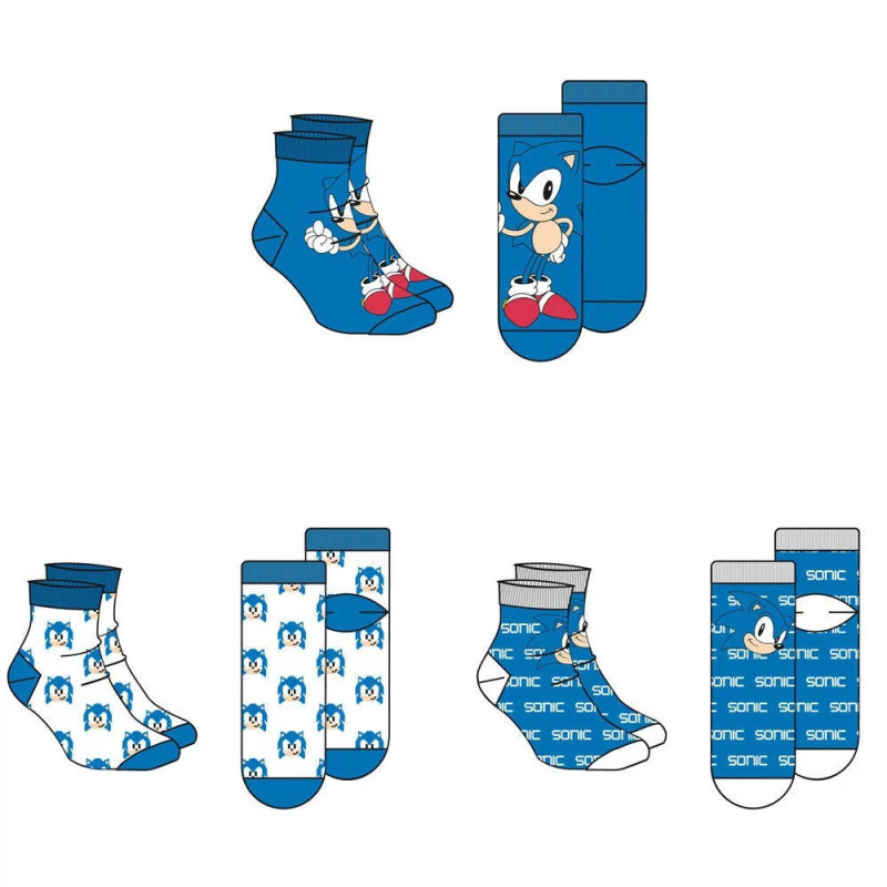 Sonic - Set de 3 paires de chaussettes 39/45