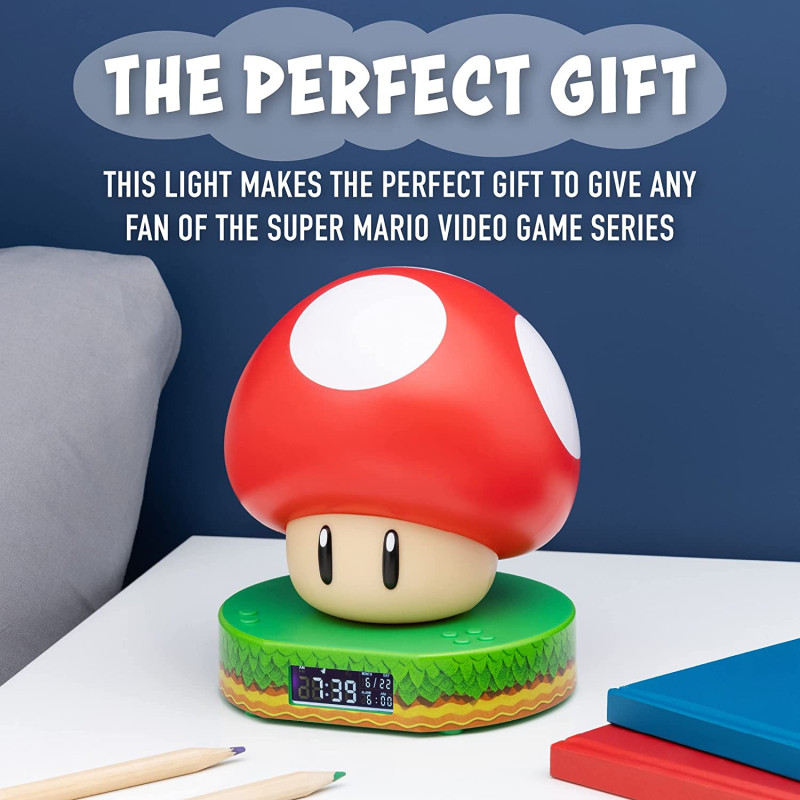 Super Mario - Réveil USB Champignon Rouge (13,7 cm)