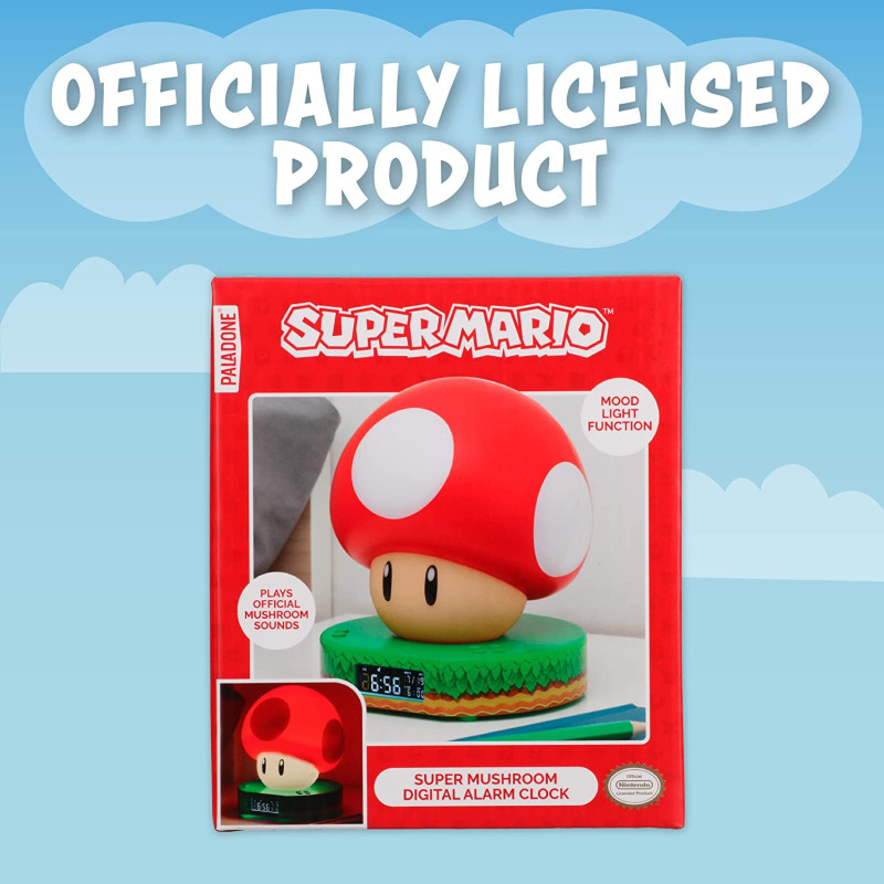 Super Mario - Réveil USB Champignon Rouge (13,7 cm)