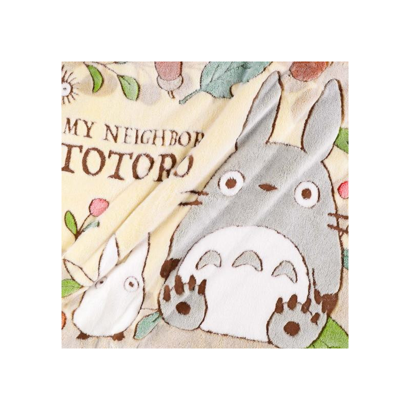 Mon Voisin Totoro - Plaid couverture Feuilles et noisettes 70 x 100 cm