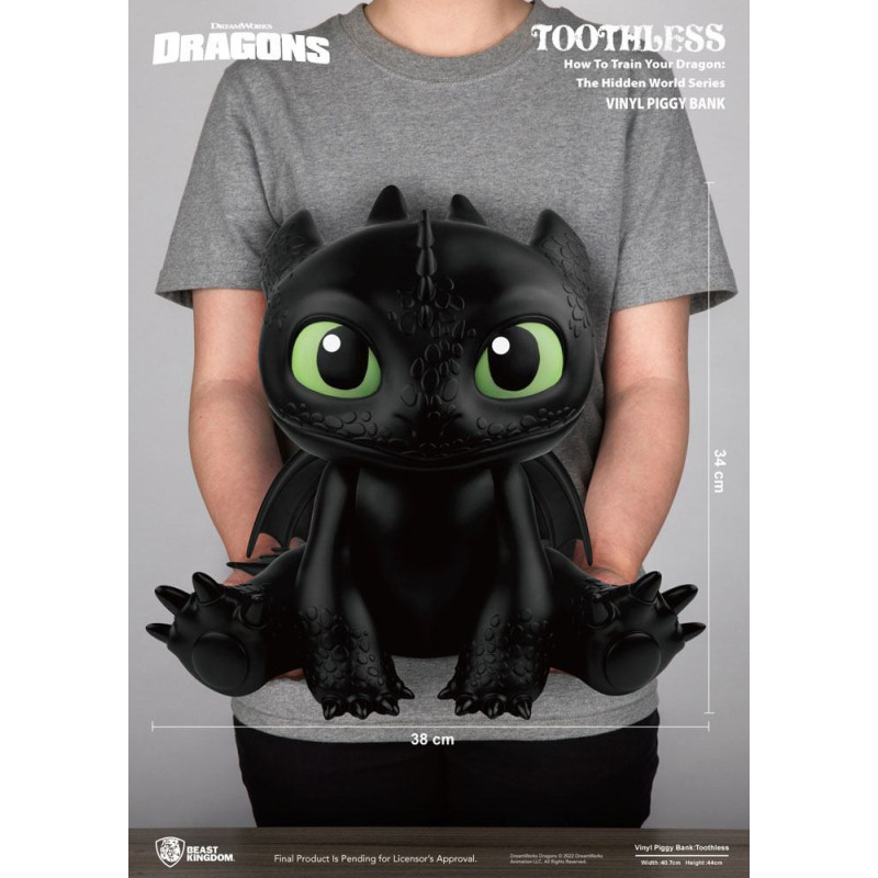 How to train your Dragon - Dragons - Tirelire Toothless (Krokmou) 34 cm