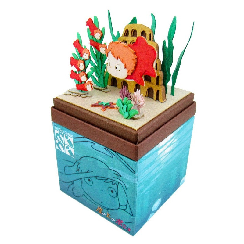 Ponyo sur la Falaise - Miniaturart maquette papercraft Ponyo et ses soeurs