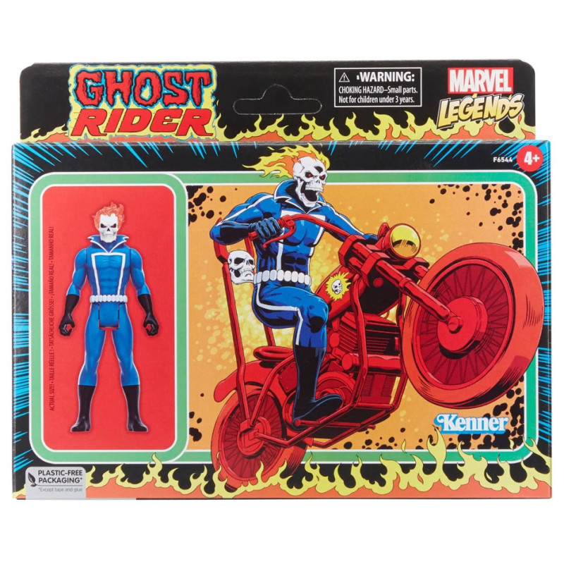 Marvel Legends - Vintage Retro série - Figurine avec véhicule Ghost Rider 10 cm