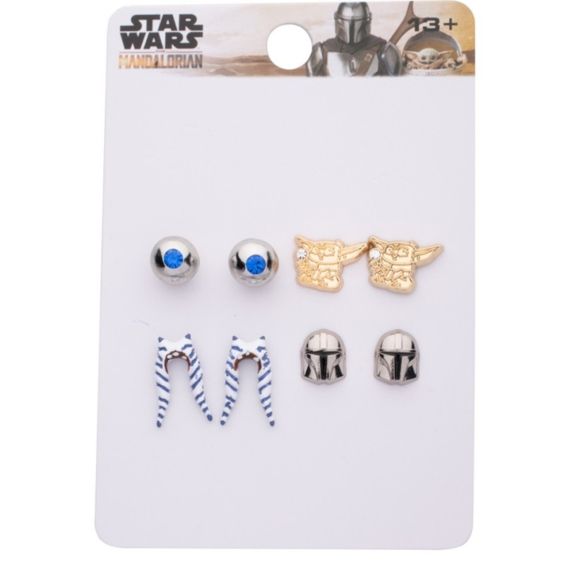 Star Wars : The Mandalorian - Set de 4 paires de boucles d'oreilles