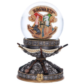 Harry Potter - Boule à neige Hogwarts Crest & Wands 16 cm