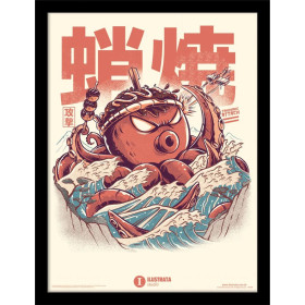 Ilustrata - Poster encadré Takoyaki Attack (30 x 40 cm)
