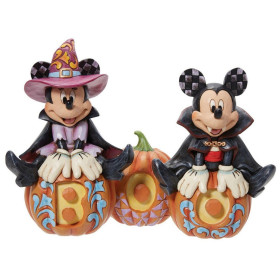 Disney - Traditions - Statue Mickey and Minnie Mouse Boo Pumpkins