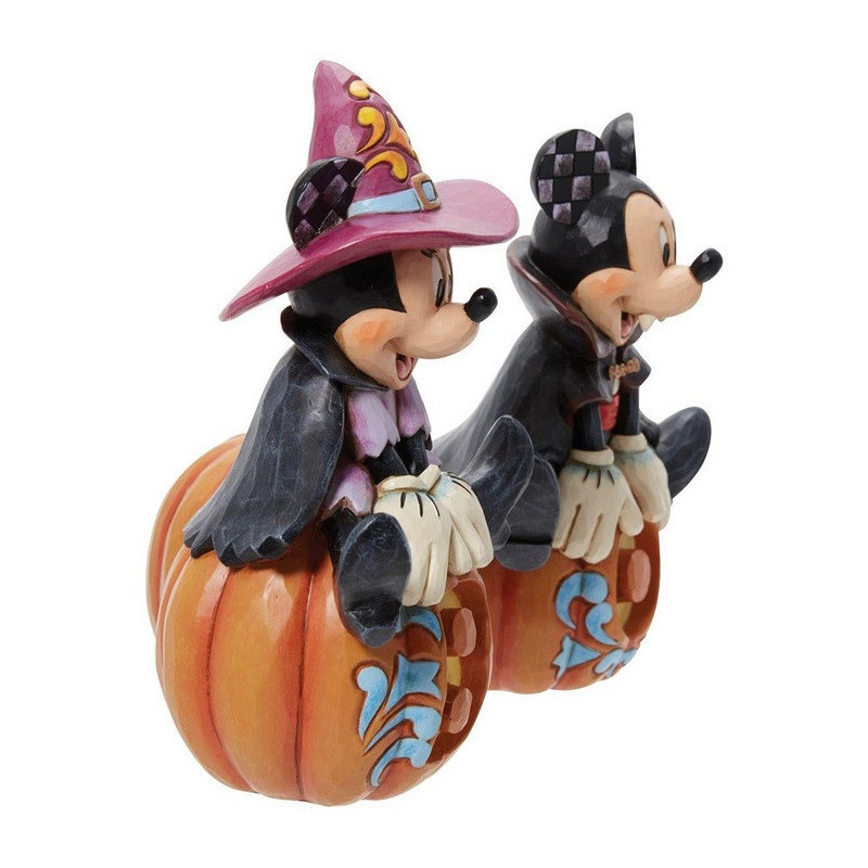 Disney - Traditions - Statue Mickey and Minnie Mouse Boo Pumpkins