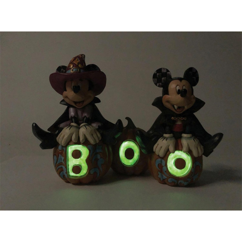 Disney - Traditions - Statue Mickey and Minnie Mouse Boo Pumpkins