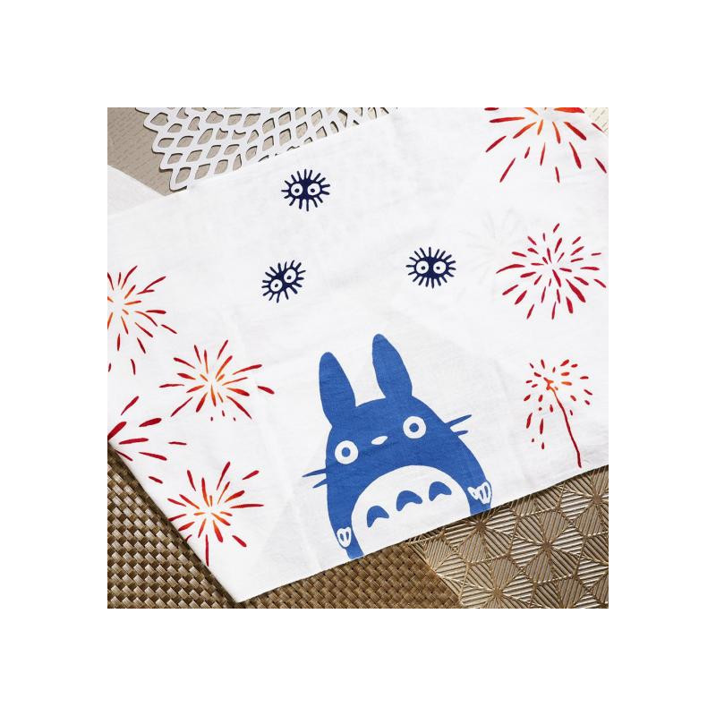 Mon Voisin Totoro - Tenugi serviette chemin de table Totoro bleu Feux d'artifice