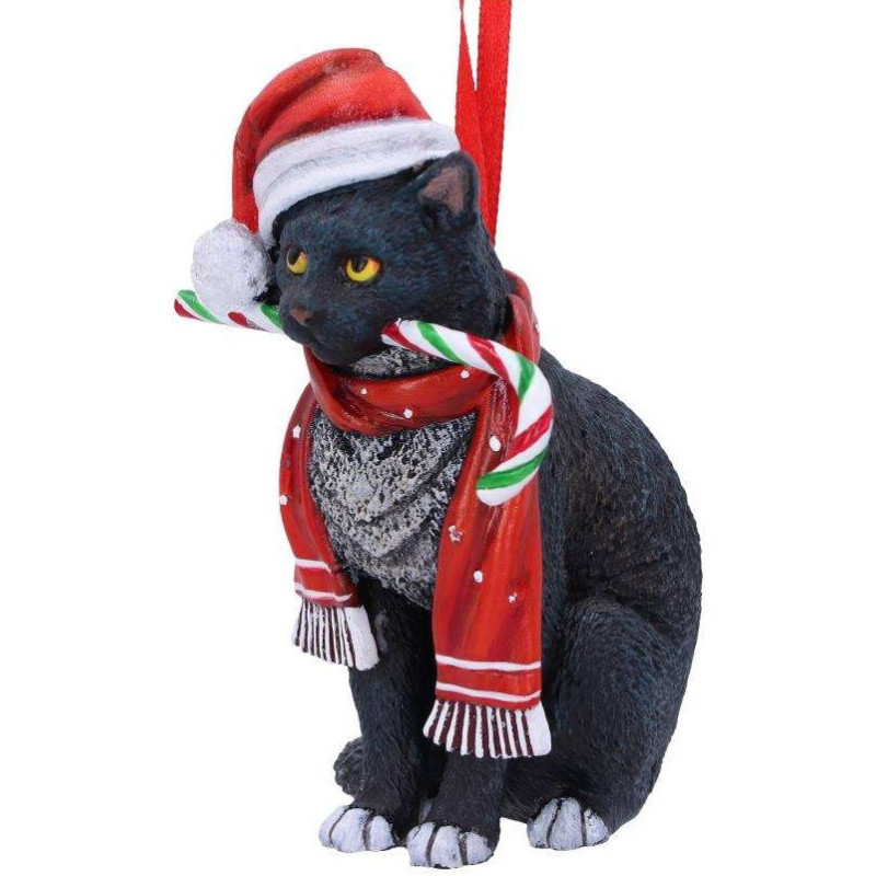 Ornement de sapin Black Cat Candy Cane